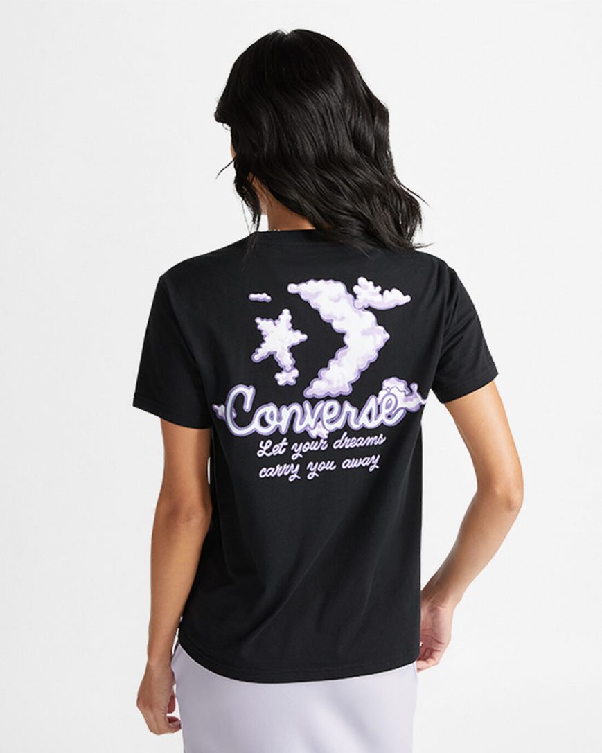 Women's Converse Dreamer Graphic T-Shirts Black | AU C9165Y